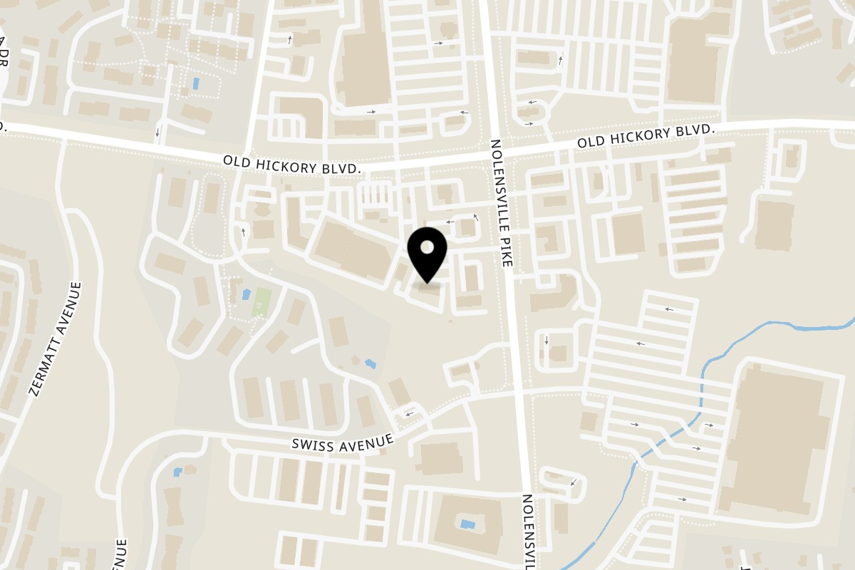 Map showing the location of Barr's Music City Soul Food on 618 Brentwood Dr E in Nashville